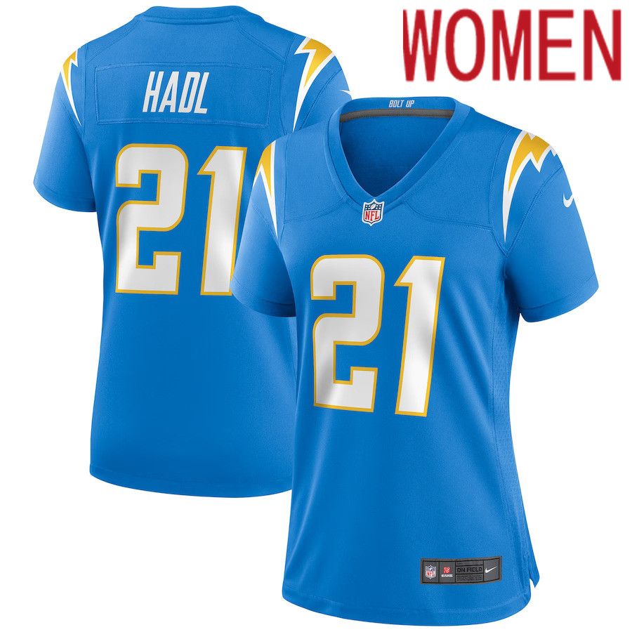 Women Los Angeles Chargers #21 John Hadl Nike Powder Blue Game Retired Player NFL Jersey->women nfl jersey->Women Jersey